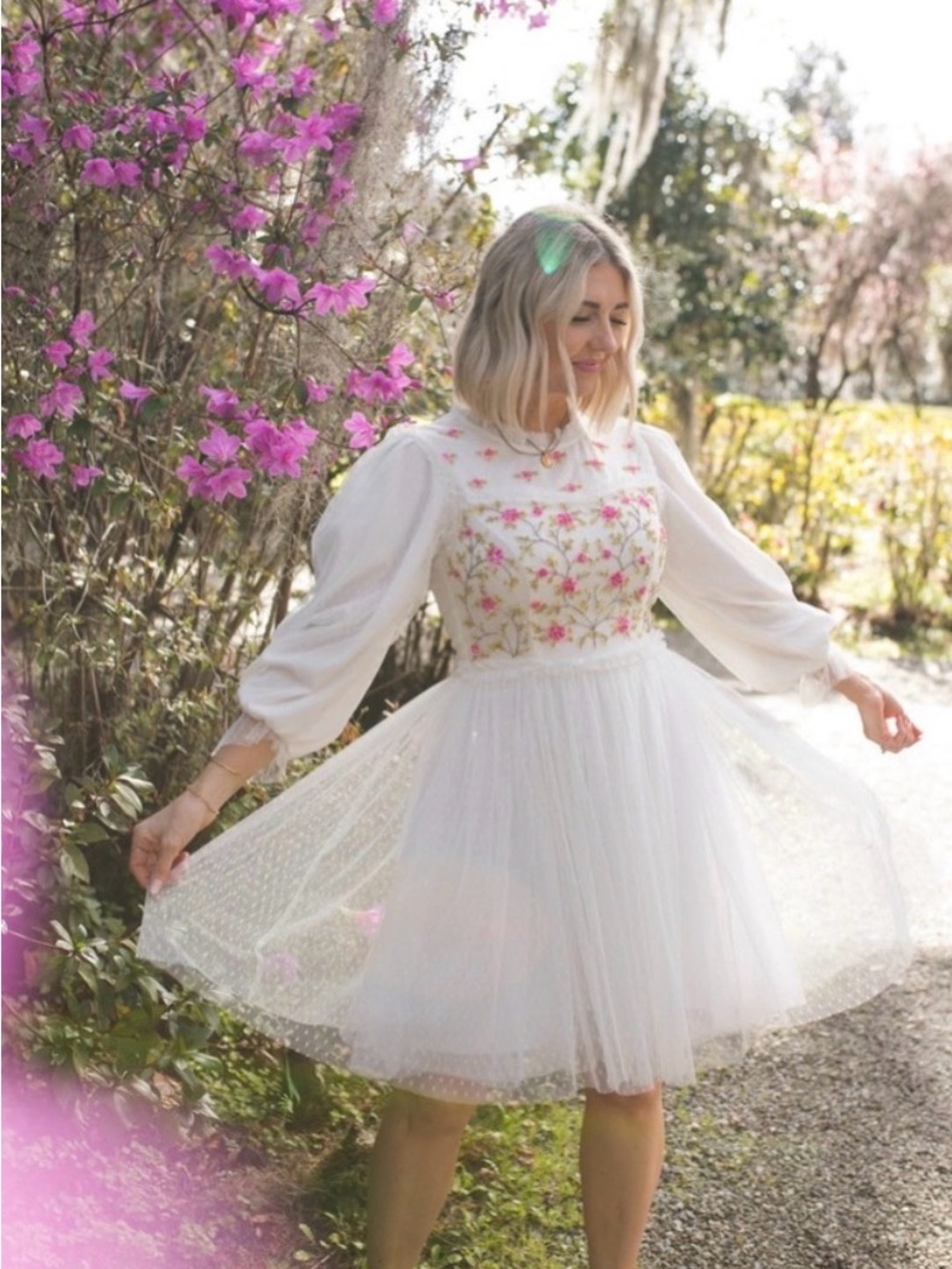 Ivy City Co White Primrose Dress Long Sleeves - Picture 2 of 2